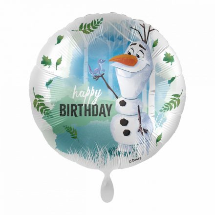 Disney Jégvarázs Olaf Happy Birthday fólia lufi 43 cm - ÚJ