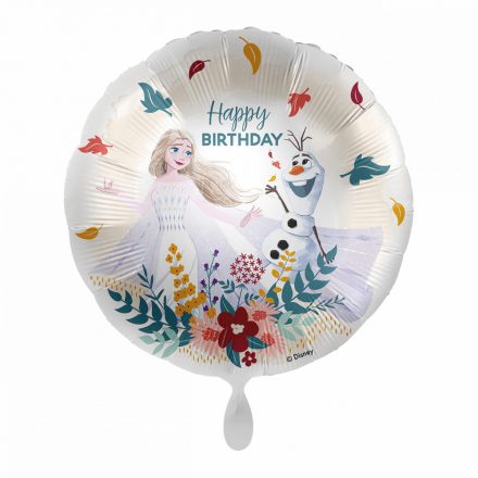 Disney Jégvarázs Elsa, Olaf Happy Birthday fólia lufi 43 cm - ÚJ