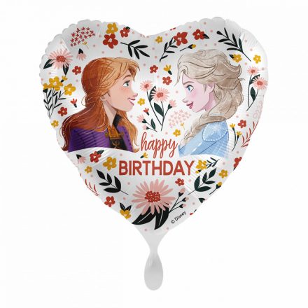 Disney Jégvarázs Floral Happy Birthday fólia lufi 43 cm - ÚJ