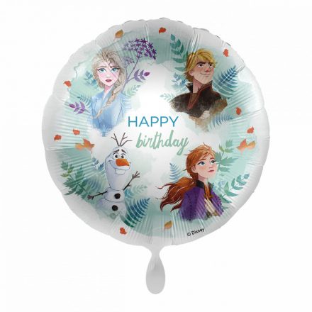 Disney Jégvarázs Squad Happy Birthday fólia lufi 43 cm - ÚJ