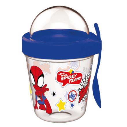 Pókember Spidey pohár snack tartó fedéllel és kanállal 350 ml - ÚJ