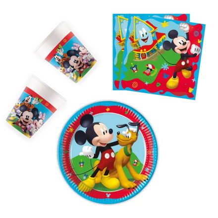 Disney Mickey Rock the House party szett 36 db-os 20 cm-es tányérral - ÚJ