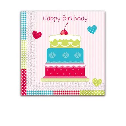 Happy Birthday Cake szalvéta 20 db-os 33x33 cm