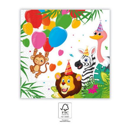 Dzsungel Balloons szalvéta 20 db-os 33x33 cm FSC