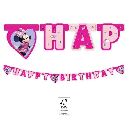 Disney Minnie Junior Happy Birthday felirat FSC 2 m - ÚJ