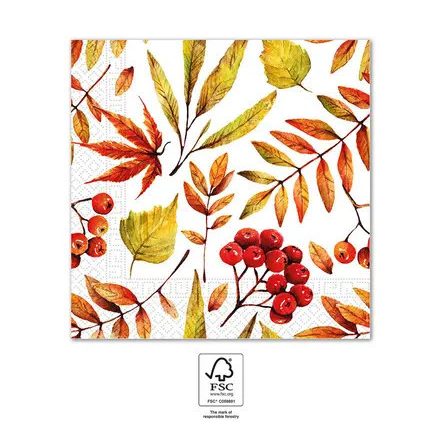 Levél Fallen Leaves szalvéta 20 db-os 33x33 cm FSC