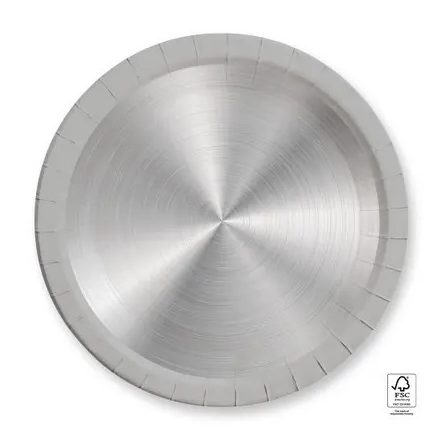 Ezüst Next Generation Silver papírtányér 8 db-os 23 cm FSC - ÚJ