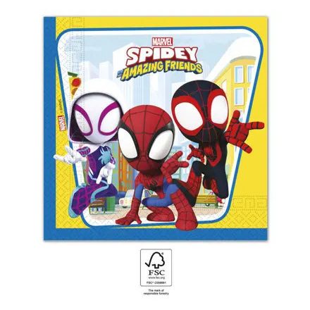 Pókember Spidey szalvéta 20 db-os 33x33 cm FSC - ÚJ