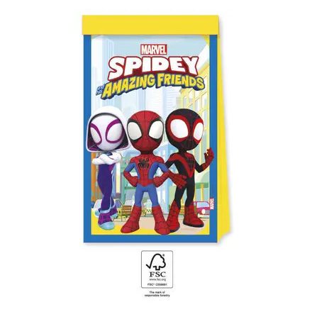 Pókember Spidey papírzacskó 4 db-os FSC - ÚJ