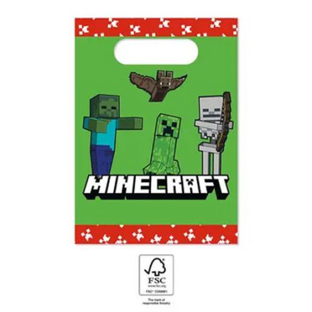 Minecraft Green papír ajándéktasak 4 db-os - ÚJ