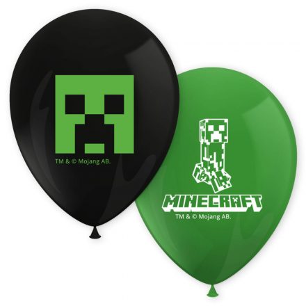 Minecraft Green léggömb, lufi 8 db-os - ÚJ