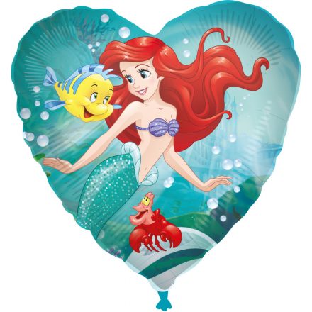 Disney Hercegnők, Ariel Curious fólia lufi 46 cm - ÚJ