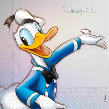 Disney Donald 100 szalvéta 20 db-os 33x33 cm FSC - ÚJ