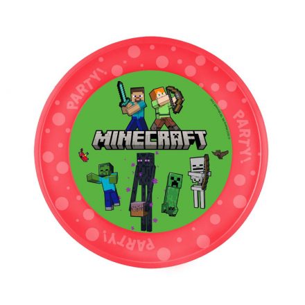 Minecraft micro prémium műanyag lapostányér 21 cm - ÚJ