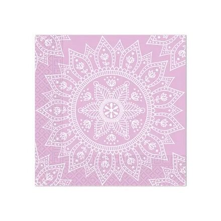 Mandala Purple White szalvéta 20 db-os, 33x33 cm FSC