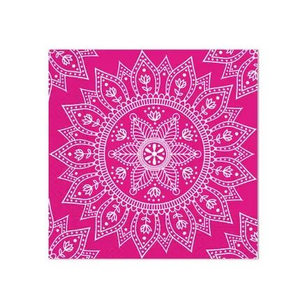 Mandala Fuchsia White szalvéta 20 db-os, 33x33 cm FSC