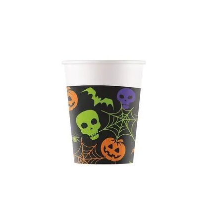 Halloween Happy papír pohár 8 db-os 200 ml FSC