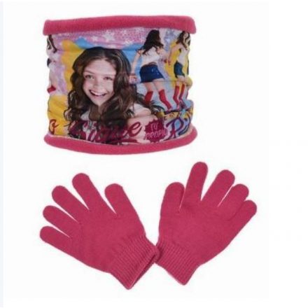 Disney Soy Luna gyerek sál, snood + kesztyű szett - ÚJ