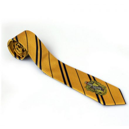 Sárga címeres, emblémás nyakkendő - Hugrabug - Harry Potter - ÚJ