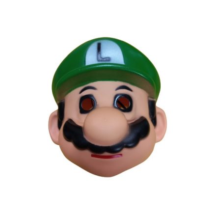 Műanyag maszk, álarc, jelmezkiegészítő - Luigi - Super Mario - Nintendo - ÚJ