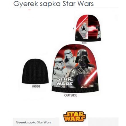 52 cm-es fejre piros-fekete polár sapka - Star Wars - ÚJ