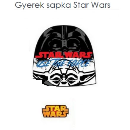 52 cm-es fejre fekete-fehér gyerek kötött sapka - Star Wars - ÚJ