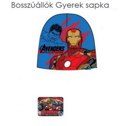 54 cm-es fejre kék kötött sapka - Avengers, Bosszúállók - ÚJ