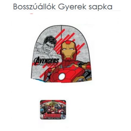 54 cm-es fejre szürke kötött sapka - Avengers - ÚJ