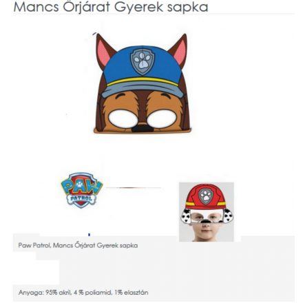 54 cm-es fejre barna-kék kötött sapka - Paw Patrol - Chase - ÚJ