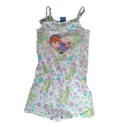 104-es fehér alapon zöld-lila mintás playsuit - Frozen, Jégvarázs - ÚJ