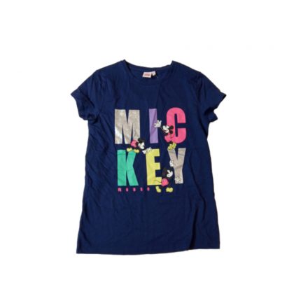 146-152-es kék feliratos lány póló - Mickey és Minnie Egér - Disney - ÚJ
