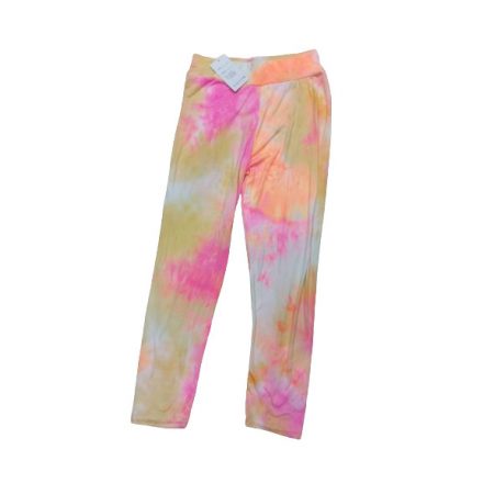 Női S-L-es narancssárga-pink batikolt hatású leggings - ÚJ