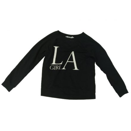 134-140-es fekete feliratos lány pulóver - H&M