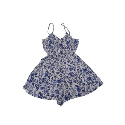 Női XXS-es fehér-kék virágos playsuit - H&M