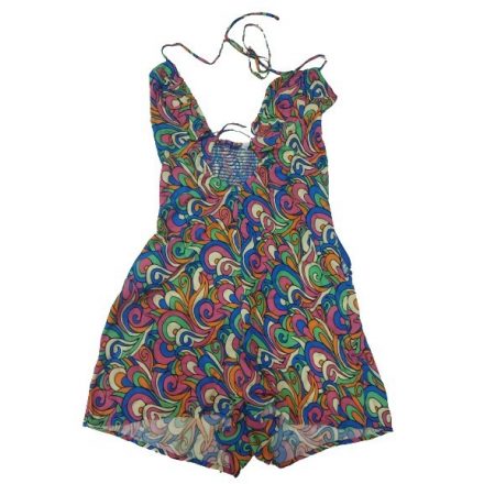 Női XS-es színes mintás playsuit, retro, hippi jelmezhez is jó - FB Sister - ÚJ