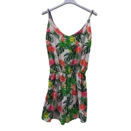 Női M-es zöld flamingós playsuit