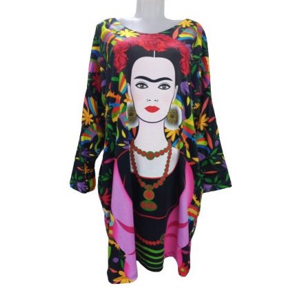 Női onesize, egyméretes absztrakt mintás tunika - Frida Kahlo - ÚJ