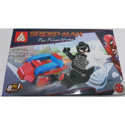 Lego-kompatibilis műanyag építőjáték, 47 db-os - Fekete Pókember - Spiderman - ÚJ