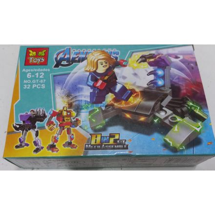 Lego-kompatibilis műanyag szuperhősös építőjáték, 32 db-os - Marvel Avengers - ÚJ