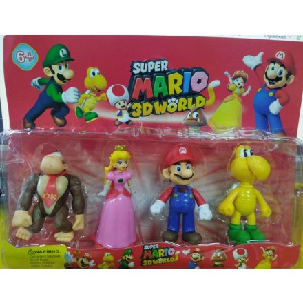 Super Mario műanyag figurák, 4 db egyben - ÚJ