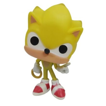 15 cm-es sárga műanyag figura - Super Sonic - Sonic - ÚJ